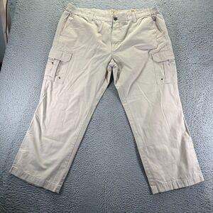 RedHead Pant Men 46x30 Brown Cotton Cargo Straight Leg Workwear Utility Travel